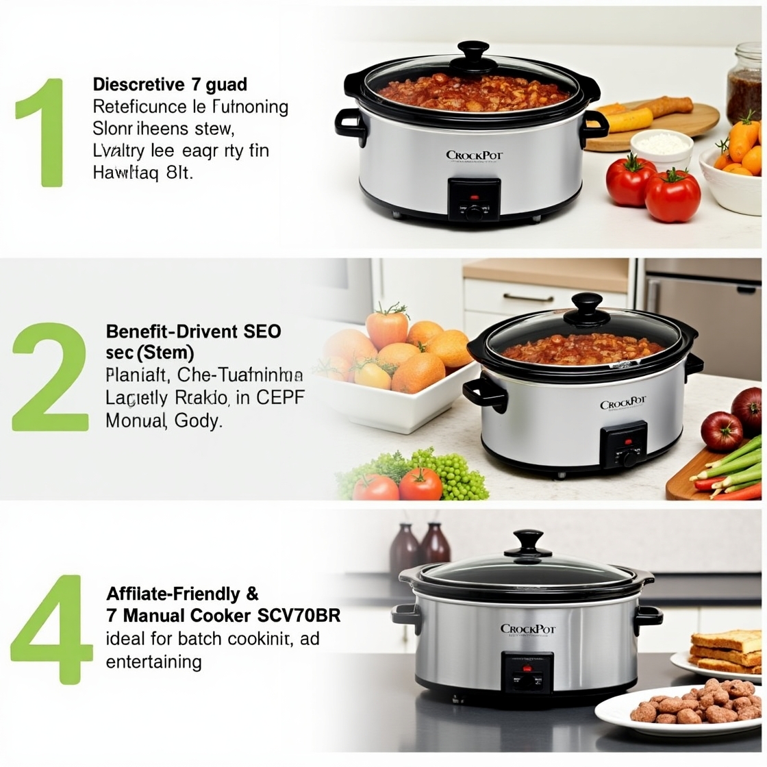 Crock‑Pot 7 Qt Manual Slow Cooker SCV700‑S‑BR stainless steel, ideal for entertaining and batch cooking