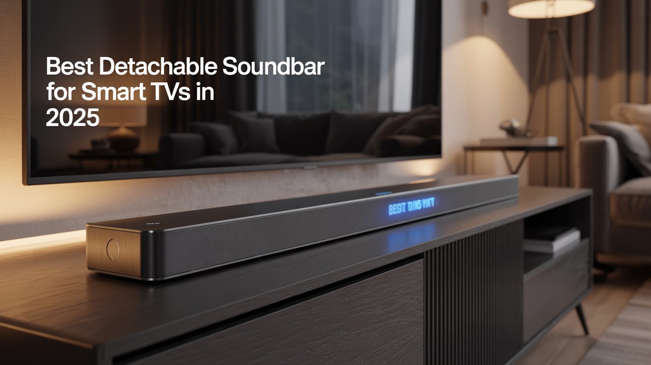 Detachable 2-in-1 Soundbar with Bluetooth, ARC, AUX, Optical, and Auto Volume Boost, Perfect for Smart TVs, PCs, and Gaming